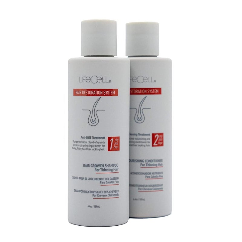 LifeCell Hair Restoration System - Anti-DHT Shampoo & Conditioner for Thicker, Fuller Hair - Strengthens & Revitalizes - Supports Scalp Health & Hair Growth - Image 1